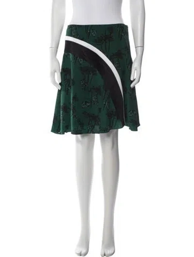 Pre-owned Kenzo Printed Mini Skirt In Green