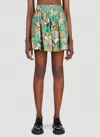 Kenzo Camouflage-print Pleated Mini Skirt In Green