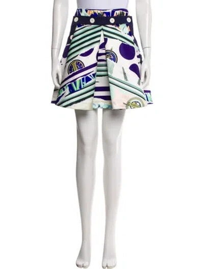 Pre-owned Kenzo Printed Mini Skirt In Multi