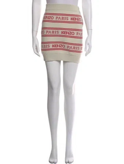 Pre-owned Kenzo Printed Mini Skirt In Neutral