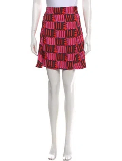 Pre-owned Kenzo Printed Mini Skirt In Pink