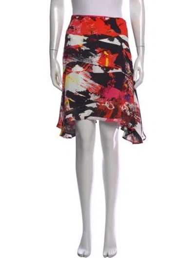 Pre-owned Kenzo Printed Mini Skirt In Red