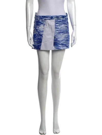 Pre-owned Kenzo Printed Mini Skirt In Silver