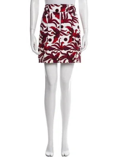 Pre-owned Kenzo Printed Mini Skirt In White