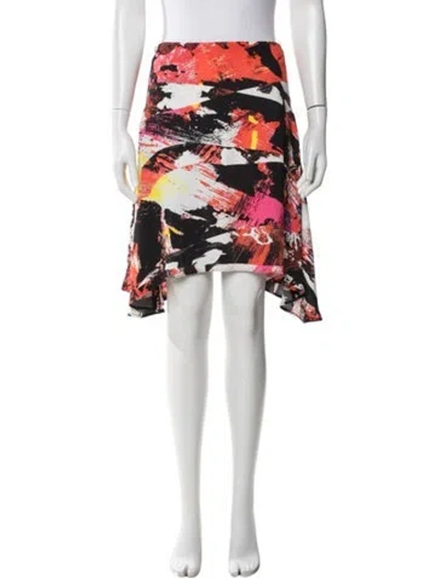 Pre-owned Kenzo Printed Mini Skirt In White
