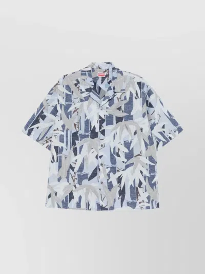 Kenzo Printed Pleated Collar Shirt Pocket In Multi