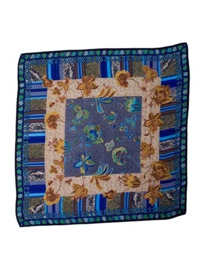 Pre-owned Kenzo Printed Scarf In Blue