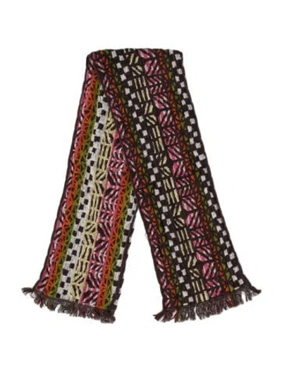 Pre-owned Kenzo Printed Scarf In Brown