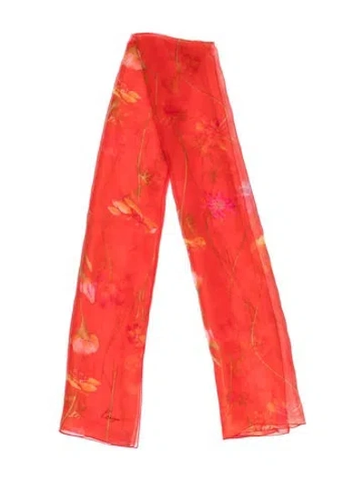 Pre-owned Kenzo Printed Scarf In Red