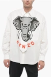Kenzo Elephant Cotton Poplin Shirt W/tie