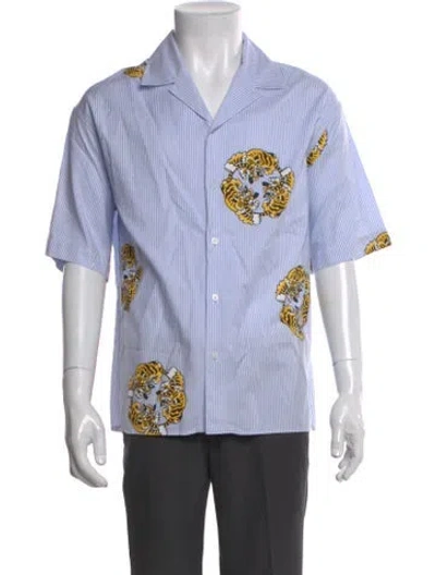 Pre-owned Kenzo Printed Short Sleeve Shirt In Blue