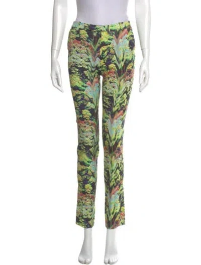 Pre-owned Kenzo Printed Skinny Leg Pants In Black