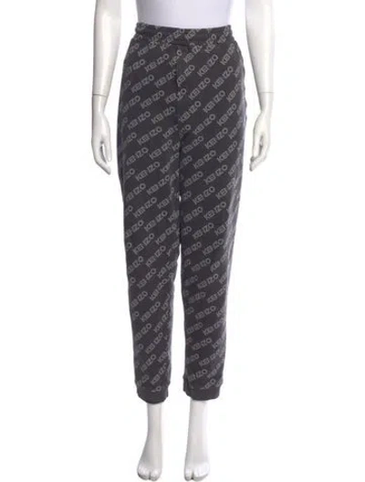 Pre-owned Kenzo Printed Skinny Leg Pants In Gray