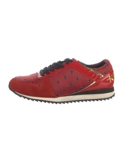 Pre-owned Kenzo Printed Sneakers In Red