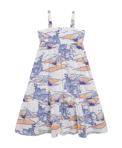Kenzo Printed Suspender Dress In White