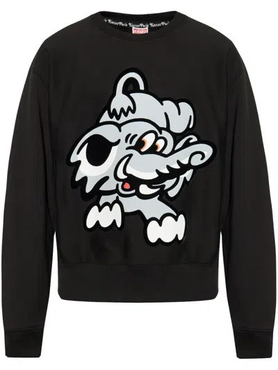 Kenzo Printed Sweatshirt In Black