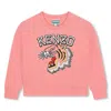 Kenzo Contrasting Logo Print Sweatshirt In Pink