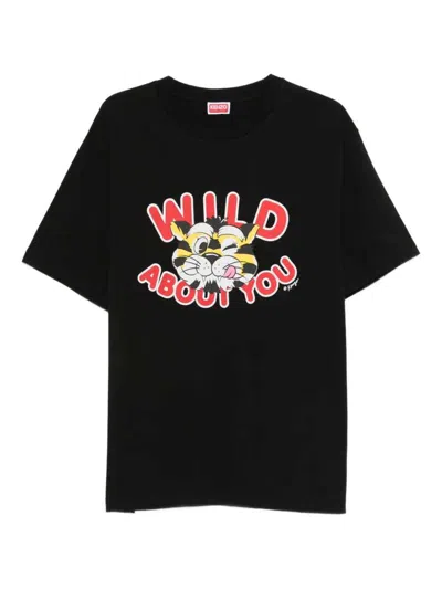 Kenzo Black Crewneck Printed T-shirt