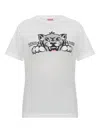 Kenzo Happy Tiger Loose Crew Neck T-shirt In White