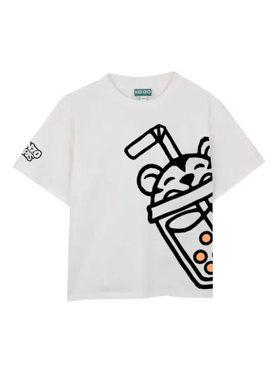 Kenzo Kids' Printed T-shirt In White