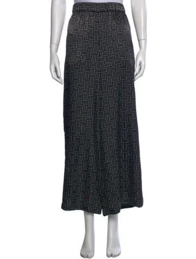 Pre-owned Kenzo Printed Wide Leg Pants In Black