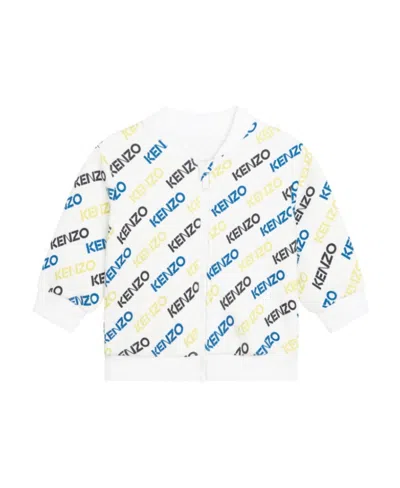 Kenzo Printed Zipper Jacket In White
