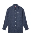 Kenzo Embroidered Logo Check Pattern Shirt In Blue
