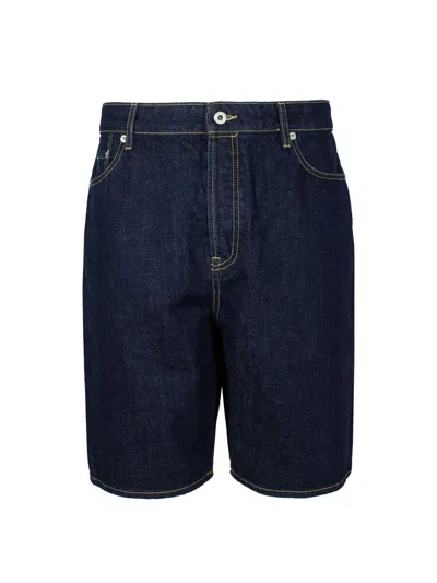Kenzo Prussian Blue Denim Shorts For Men | Designer Ss24 Collection