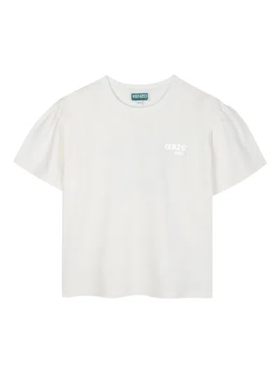 Kenzo Kids' Puff-sleeve T-shirt In White