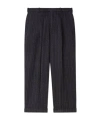 Kenzo Pure Wool Straight Pleated Tailored Pants In Black
