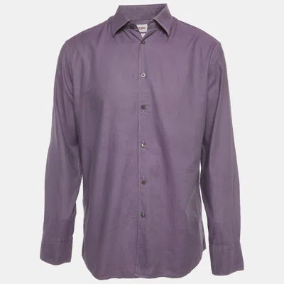 Pre-owned Kenzo Purple Cotton Long Sleeve Shirt Xl