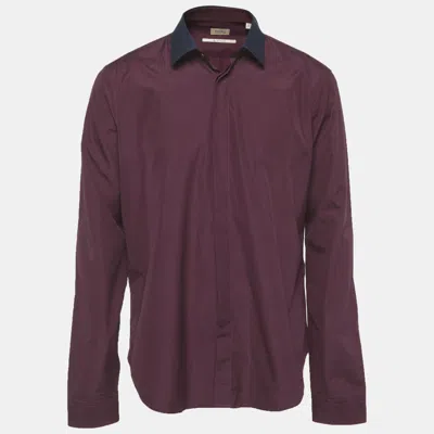 Pre-owned Kenzo Purple Cotton Slim Plus Shirt 3xl