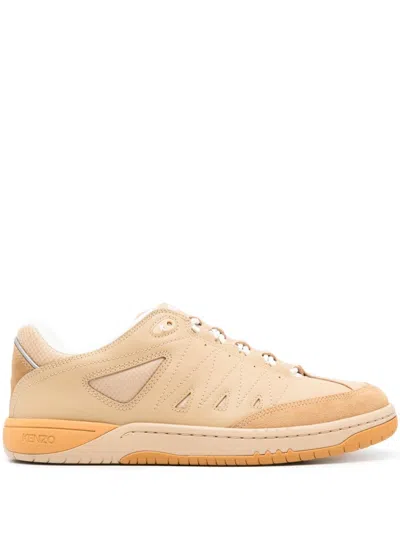 Kenzo -pxt Leather Sneakers In Nude