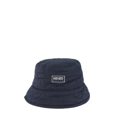 Kenzo Quilted Bucket Hat In Blue