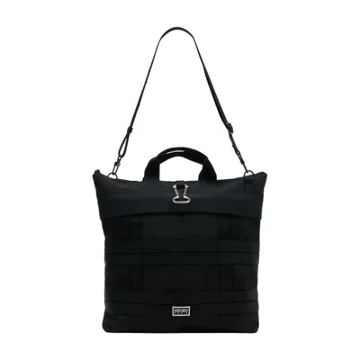 Kenzo Quilted Nylon Tote Bag  Black
