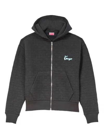 KENZO QUILTED ZIP-UP HOODIE