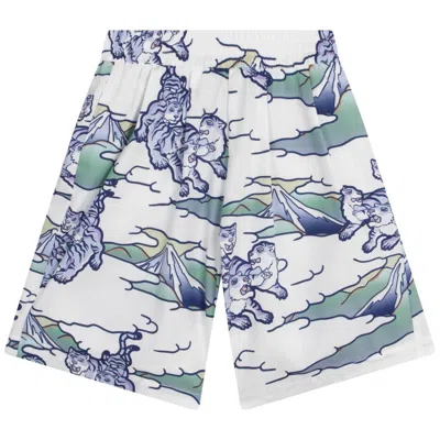 Kenzo Kids' Boy's Mount Fugi Print Bermuda Shorts In Multi