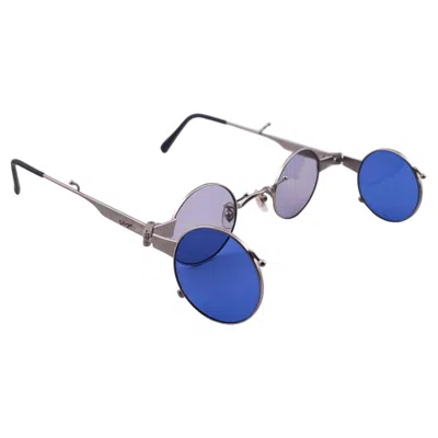 Pre-owned Kenzo Rare Vintage  Ke2876 Hinged Silver Sunglasses 1980's In Purple