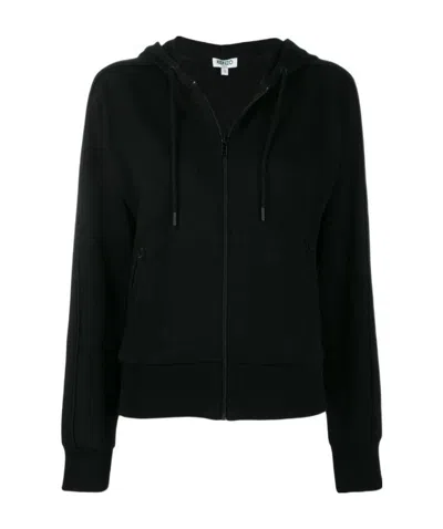 Kenzo Rear Logo Print Zipped Hoodie In Black