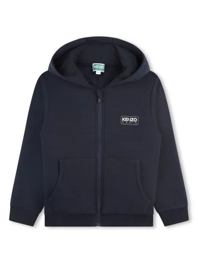 Kenzo Kids' Navy Blue Cotton Sweatshirt With Logo