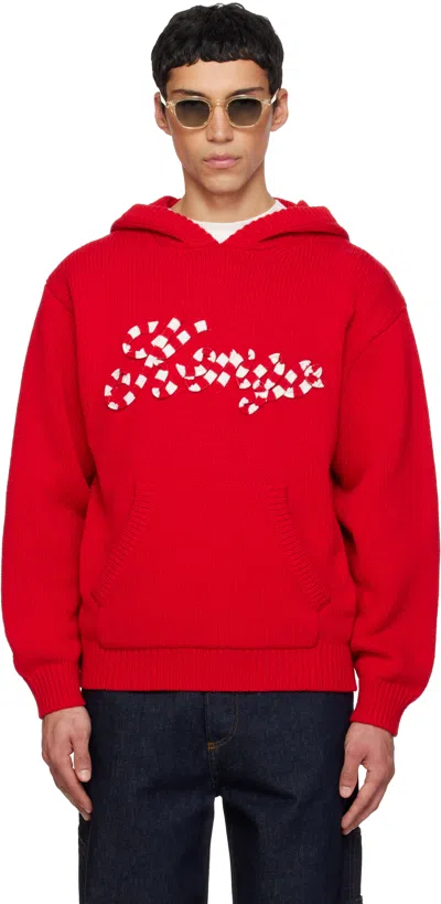 Kenzo レッド  Paris ' Winter Holidays' エンブロイダリー フーディ In Red