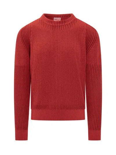 KENZO MEN RED KNITTED REGULAR SWEATERS