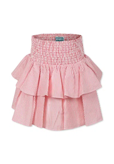 Kenzo Kids' Red Skirt For Girl With Heart