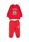 Kenzo Red Suit For Baby Boy With Lucky Tiger In Red