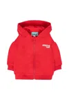 Kenzo Red Sweatshirt For Baby Girl With Logo In Red