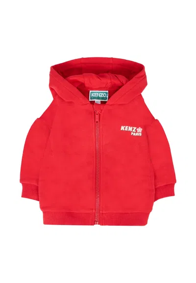 KENZO RED SWEATSHIRT FOR BABY GIRL WITH LOGO