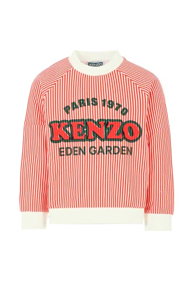 Kenzo Kids' Red Sweatshirt For Girl With Logo