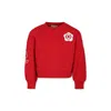 Kenzo Red Sweatshirt For Girl With Logo And Flower In Red