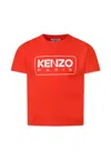 Kenzo Red T-shirt For Kids With Logo