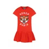 Kenzo Short Sleeve Dress In Red